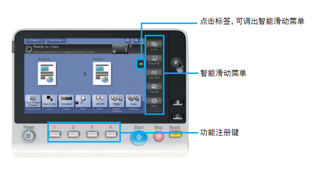 柯尼卡美能達(dá)C266復(fù)印機操作面板-科頤辦公